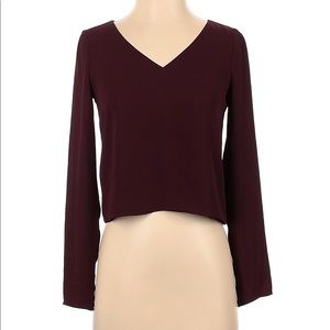 Aritzia Babaton Burgundy Long Sleeve Blouse (M)